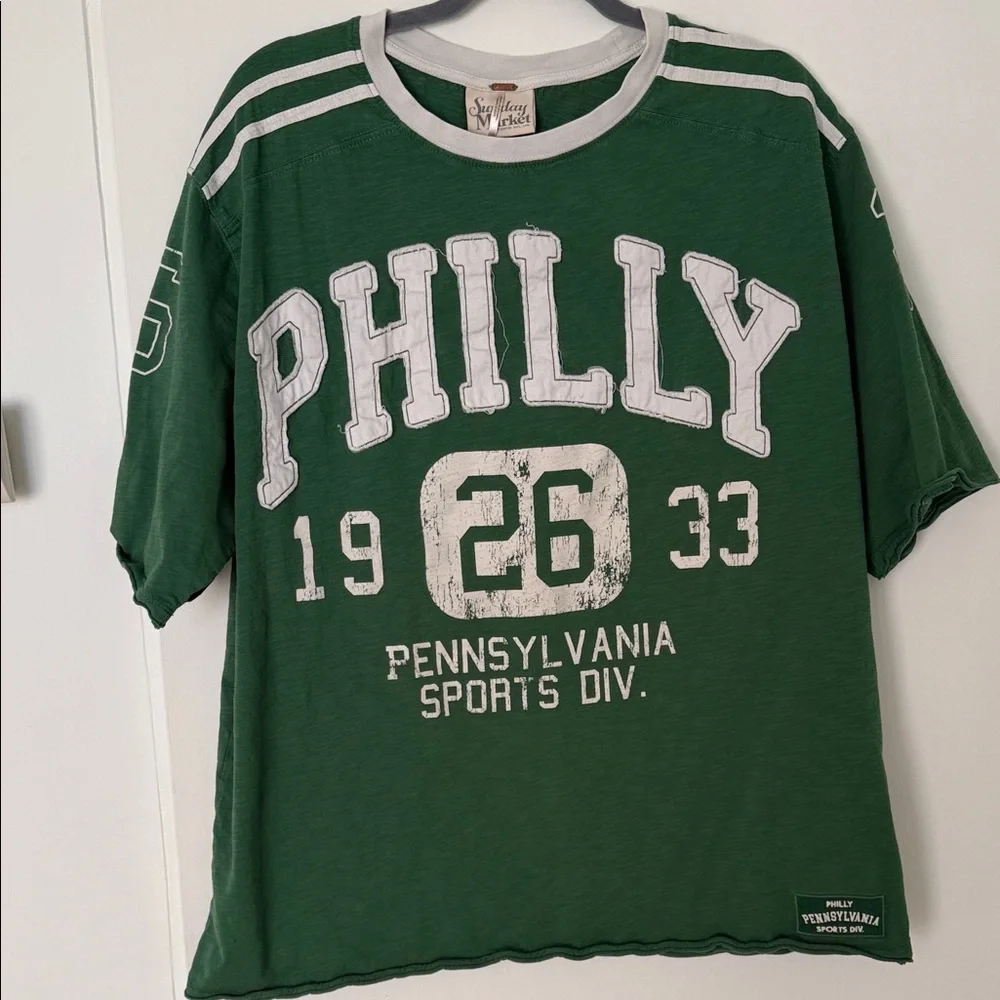 Free People Green Philly Sports Tee - Picture 1 of 9